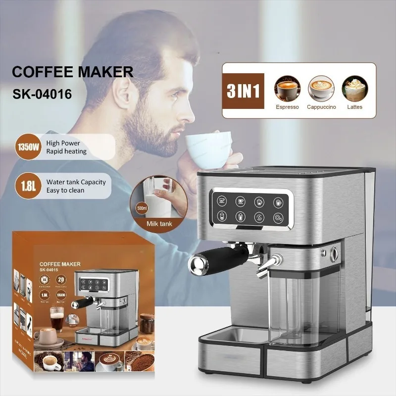 Semi-automatic Espresso Machine for Home Use with High Pressure Steam Milk Frother