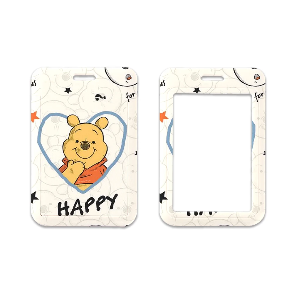 

Cute Bear Cartoon Winnie Card Bank Card Holder Students Bus Card Case Lanyard Visit Door Identity Badge Card