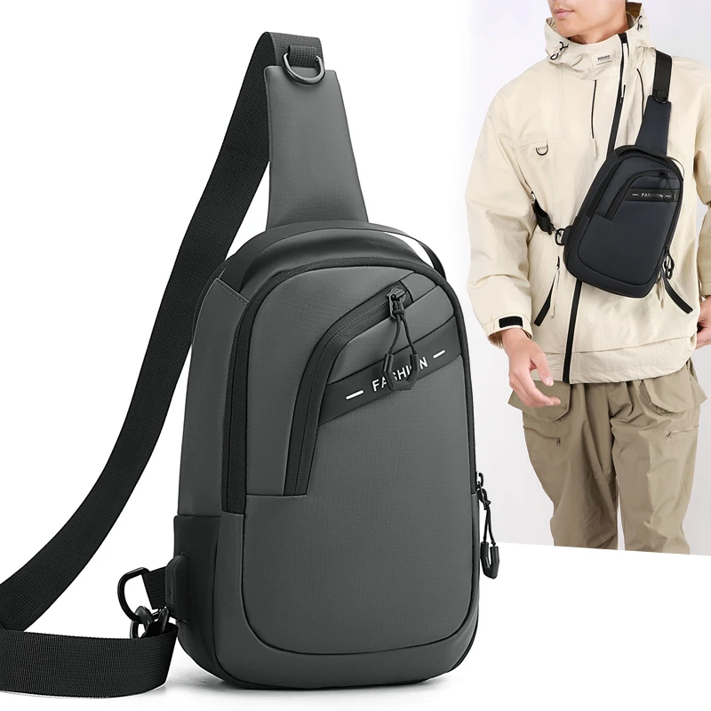 حقيبة صدر رجالية كاجوال جديدة، حقيبة كروس عصرية متعددة الطبقات، حقيبة صدر لركوب الدراجات في الهواء الطلق، حقيبة رياضية ذات سعة كبيرة #1