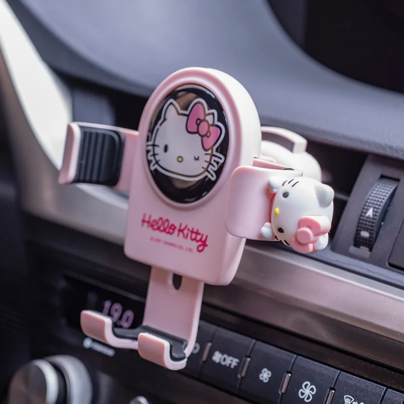 Hello Kittle Mobile Phone Car Holder Air Outlet Car Navigation Car Holder Interior Fixation Stitch Decoration Christmas Gift