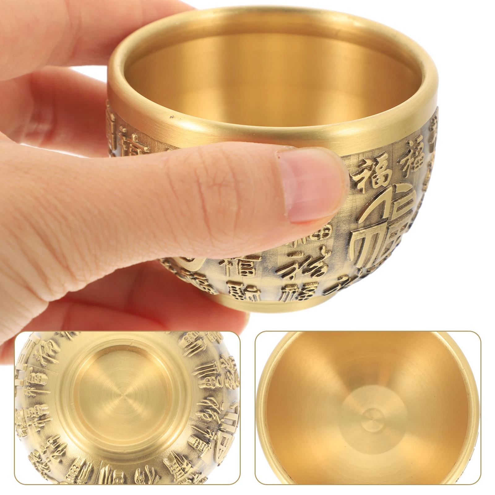 

Brass Treasure Basin Gold Bowl Desktop Decoration Fortune Wealth Bowl Home Adornment Blessing Gift Brass Treasure Basin