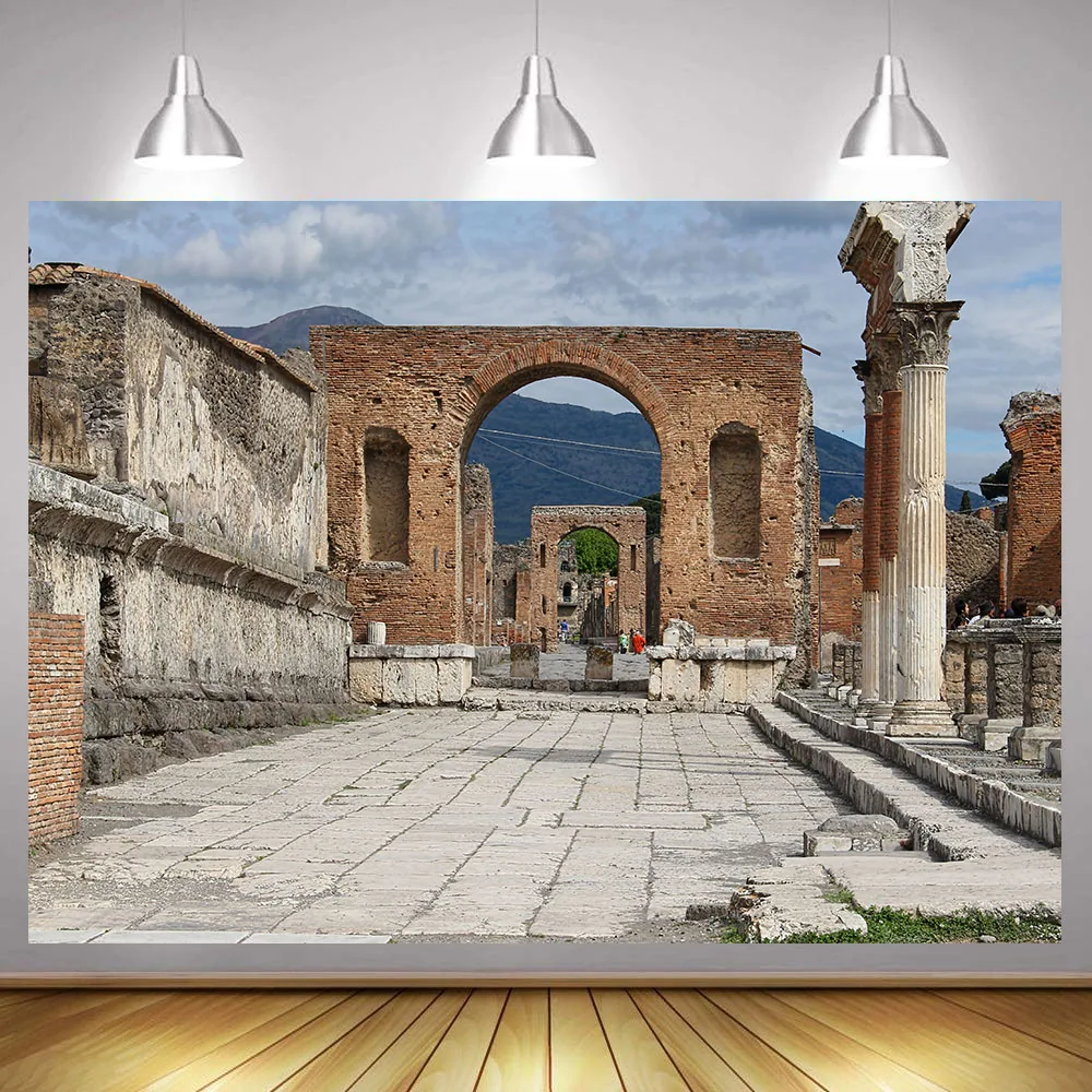 

Italy Ancient Roman Backdrop Old City Naples Pompeii Ruin Izmir Ephesus Antique Theatre Temple Town Travel Photograpy Background