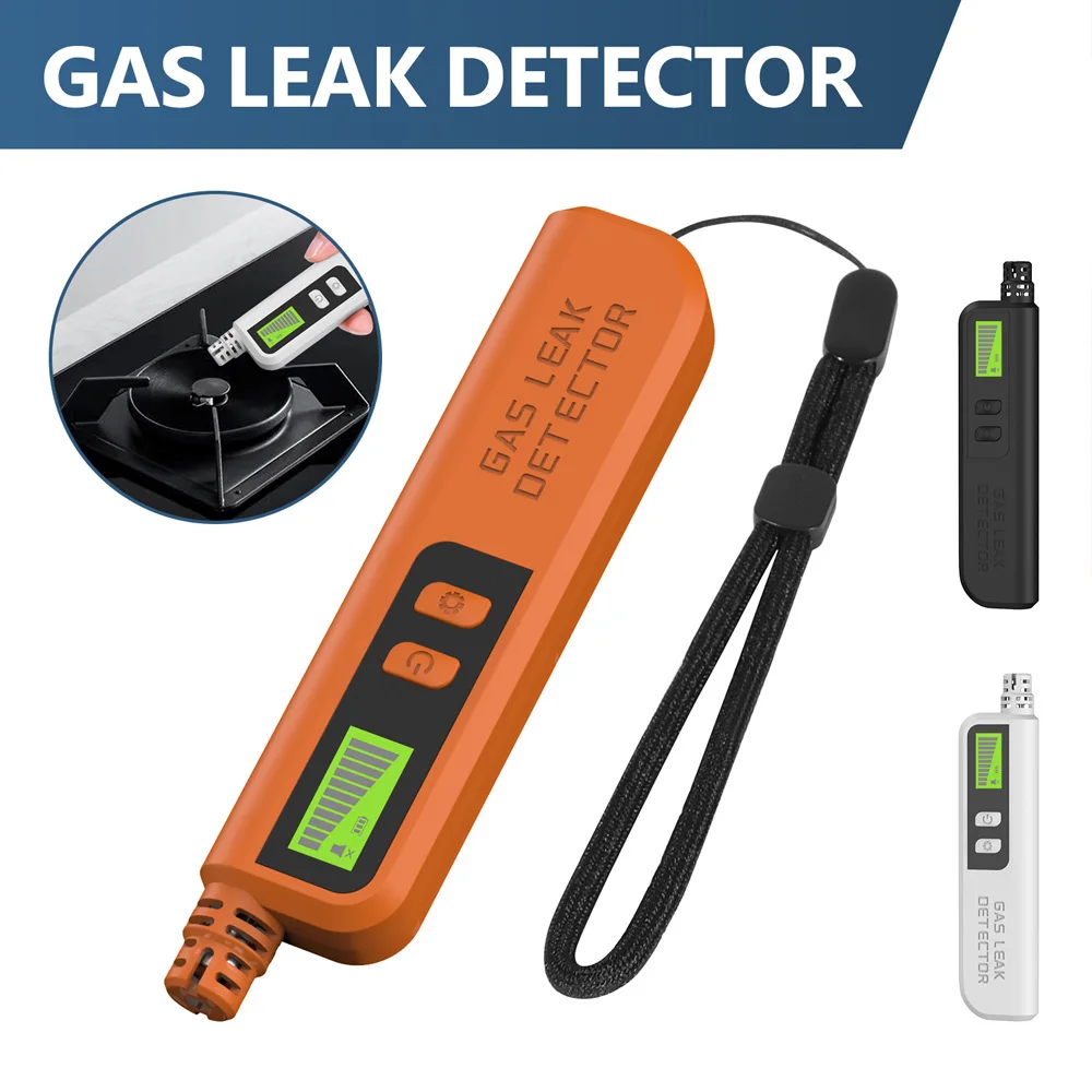Gas Leak Detector Combustible Gas Detector Portable Sound Vibration Alarm LCD Display 50~1000PPM Methane Alcohol Tester