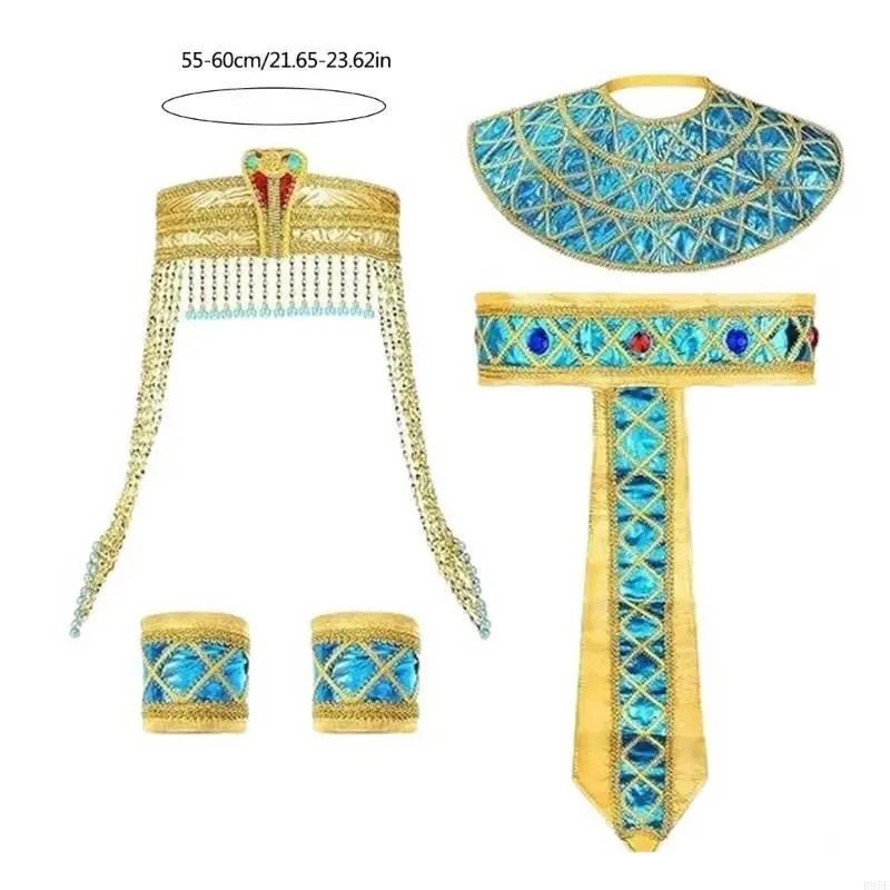 B95F – accessoire Cosplay égyptien pour Halloween, serre-tête serpent égyptien, collier, Bracelet serpent, manchettes