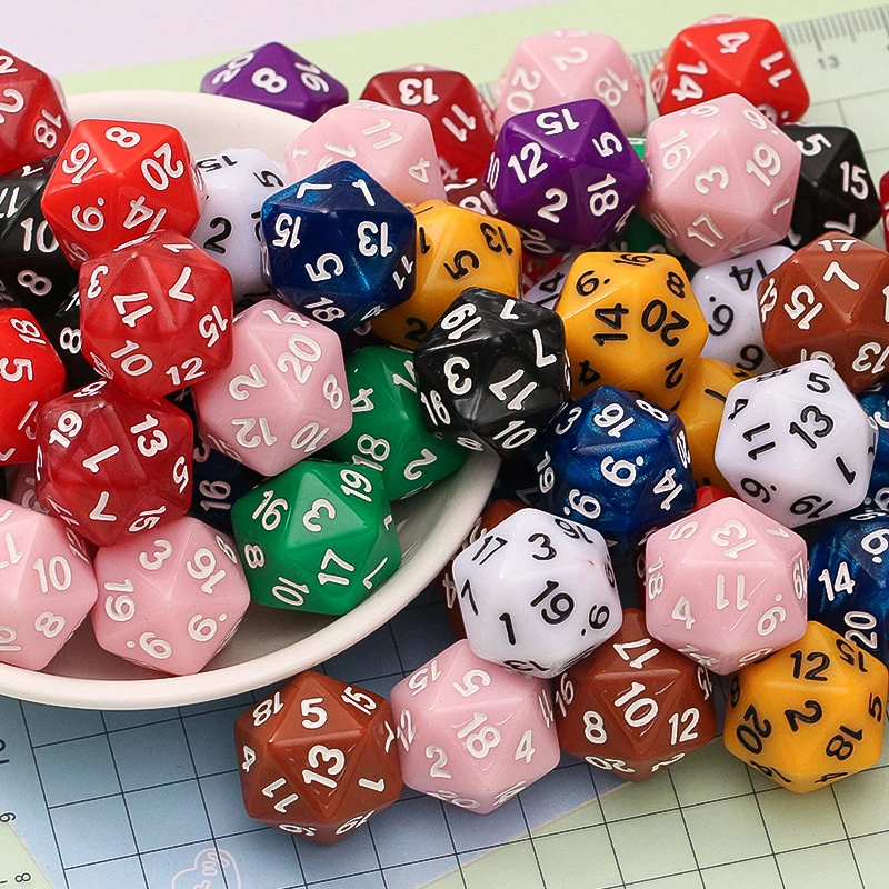 10PCS Acrylic D20 Polyhedral Dice Math Teaching Supplies Learning Resources Toys Party Favors for Kids Boys Girls