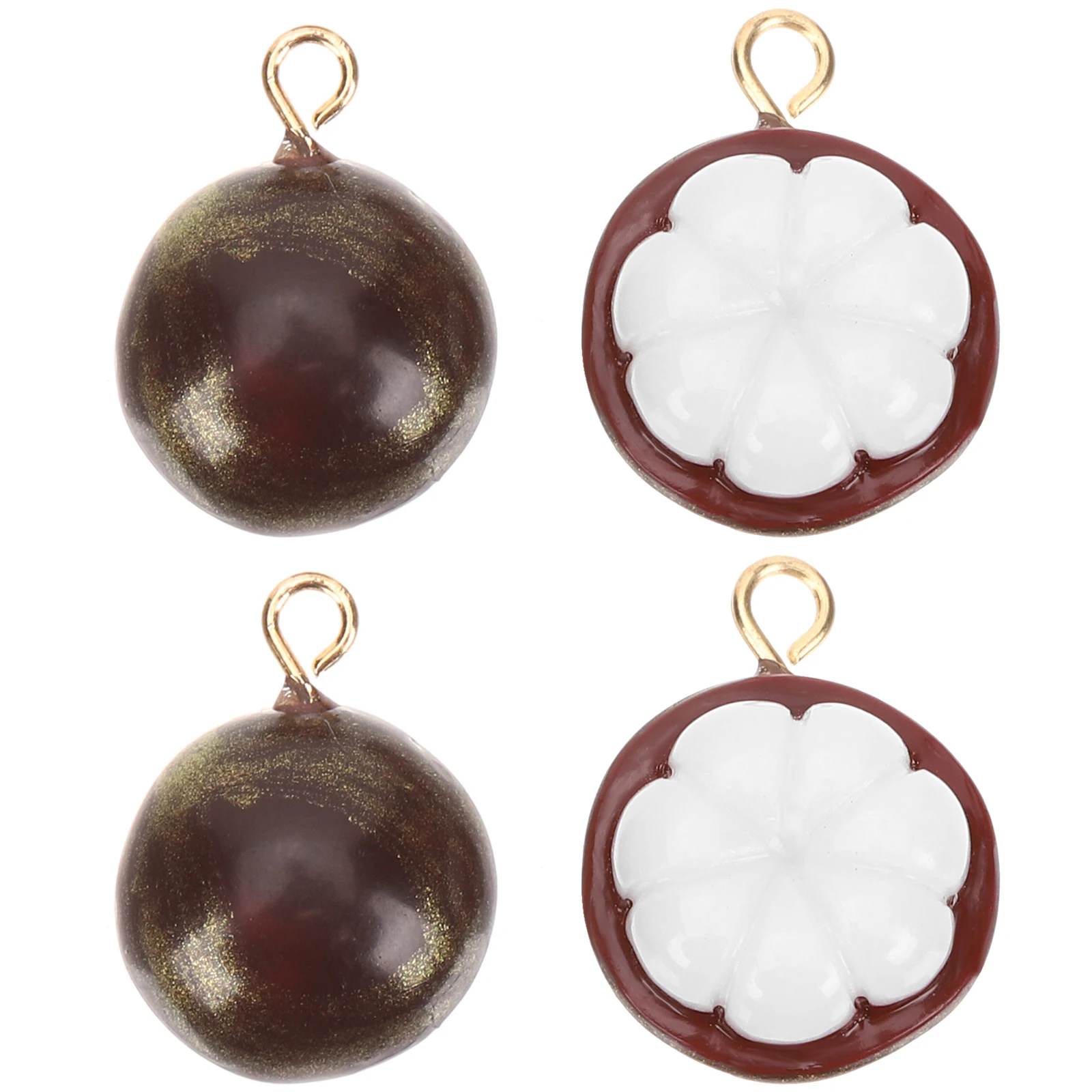 

4 Pcs 3D Fruit Pendant Necklace Charms for Jewelry Making Pomegranate Crafts Strawberry Earring Metal Bracelet Earrings