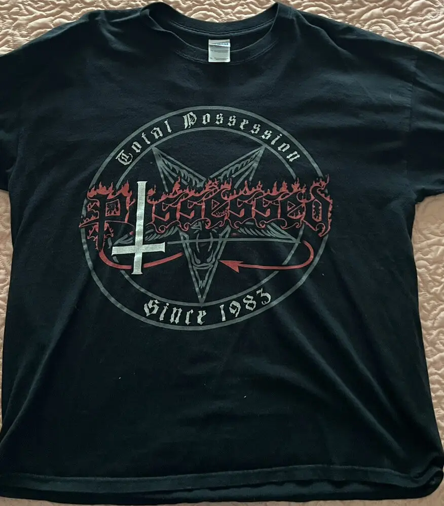 قميص Vintage Possessed Death Metal Thrash ذو وجهين Total Possession XL