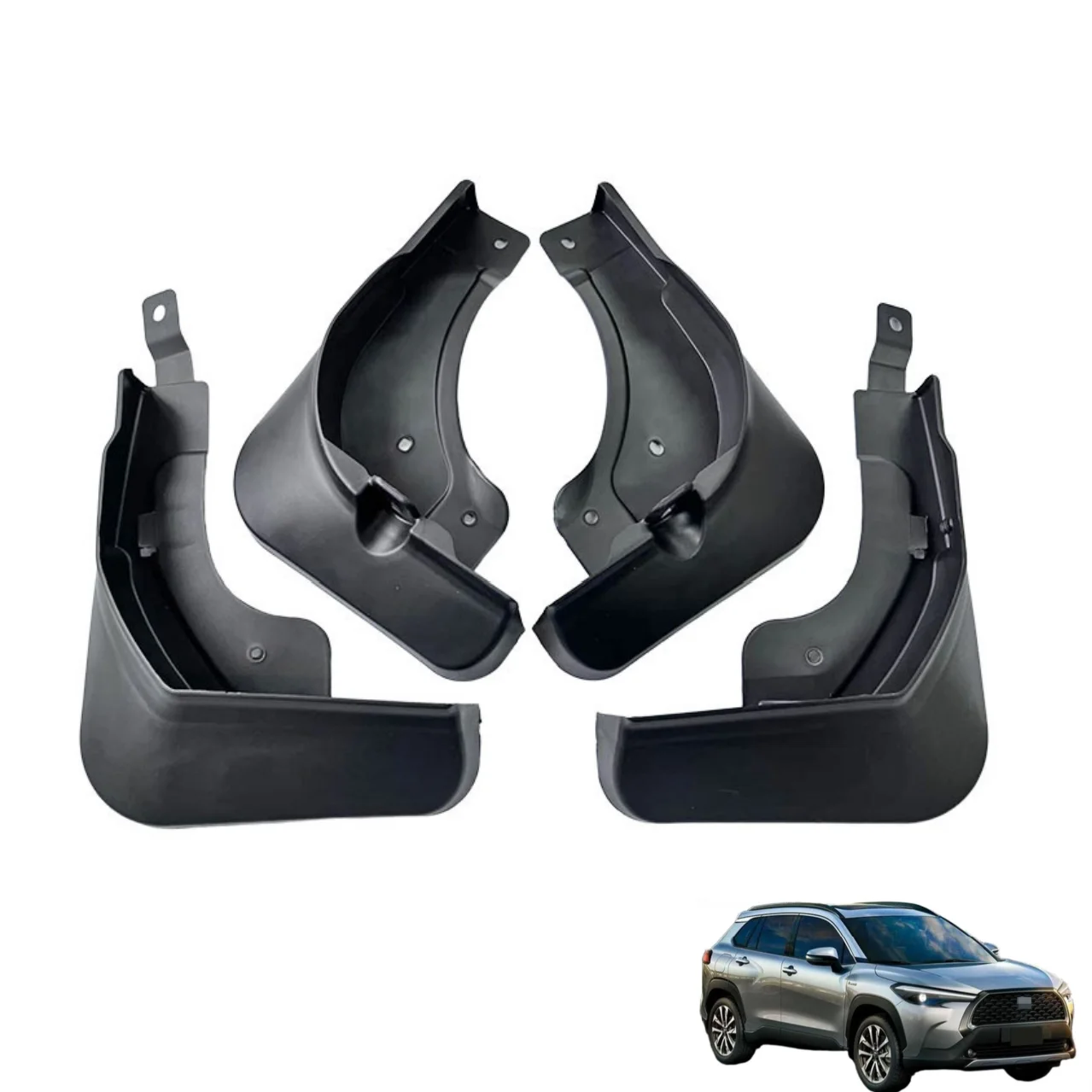 

High-Quality PP 4Pcs Car Mud Flaps Splash Guards Fender Durable Screw Mudguard for Toyota Corolla Cross 2021 2022 2023 2024