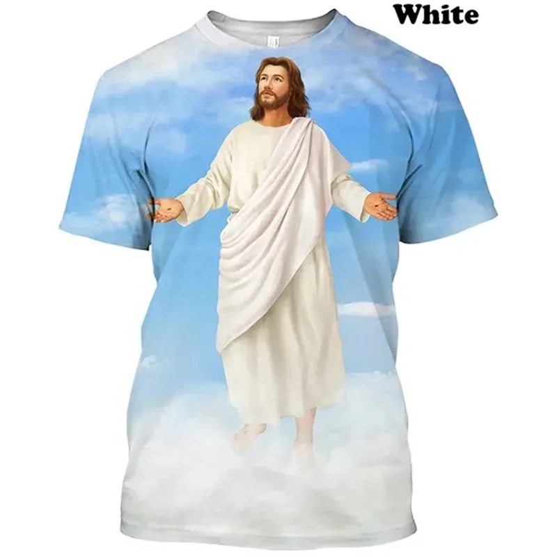 Christmas Men's and Women's T-Shirts Jesus Men's T-Shirt 3D Printed Short Sleeve Virgin Mary Men's T-Shirt Oversized Men's Wear