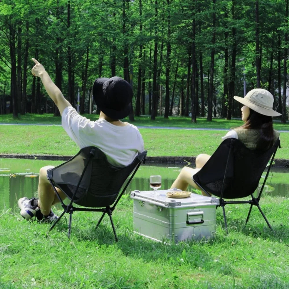 

Portable Ultra Light Outdoor Folding Chair Detachable Comfortable Moon Chair Ergonomic Picnic Seat for Hiking