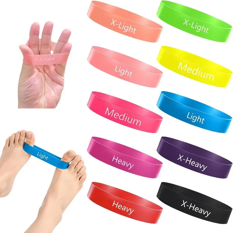 Silicone Finger Toe Resistance Bands Yoga Pull Band With 6 Resistance Levels For Strength Training Physical Therapy Workout