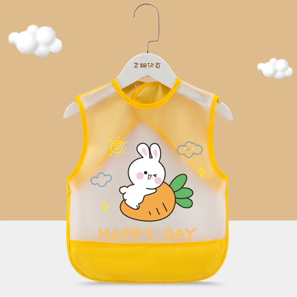 

Cartoon Pattern Baby Eating Bibs Bear Rabbits Anti-dirty Children Apron Waterproof Sleeveless Children Protective Clothing