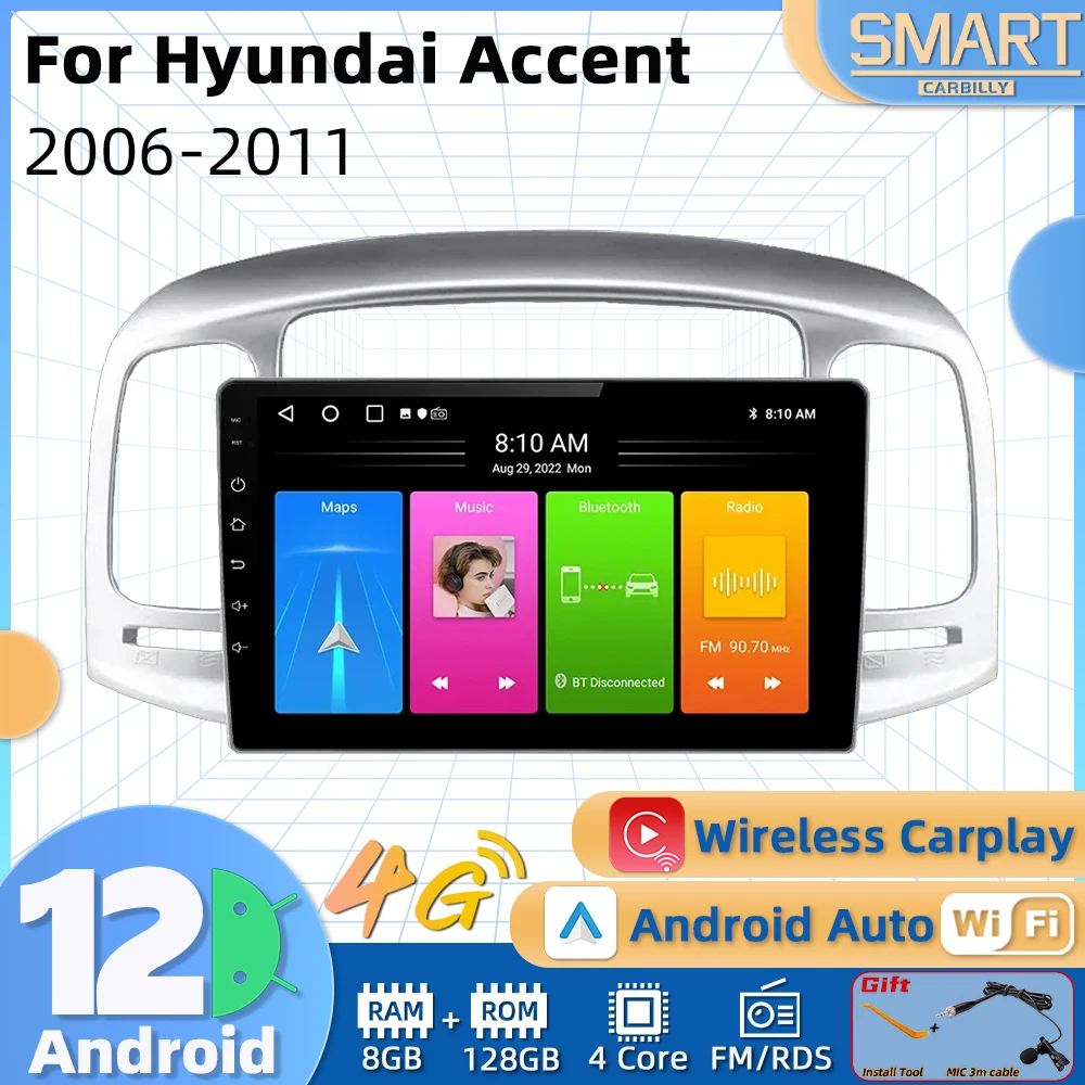 

for Hyundai Accent 2006-2011 Screen 2 Din Android Radio Car Multimedia Player Stereo GPS Navigation Unit Autoradio Carplay