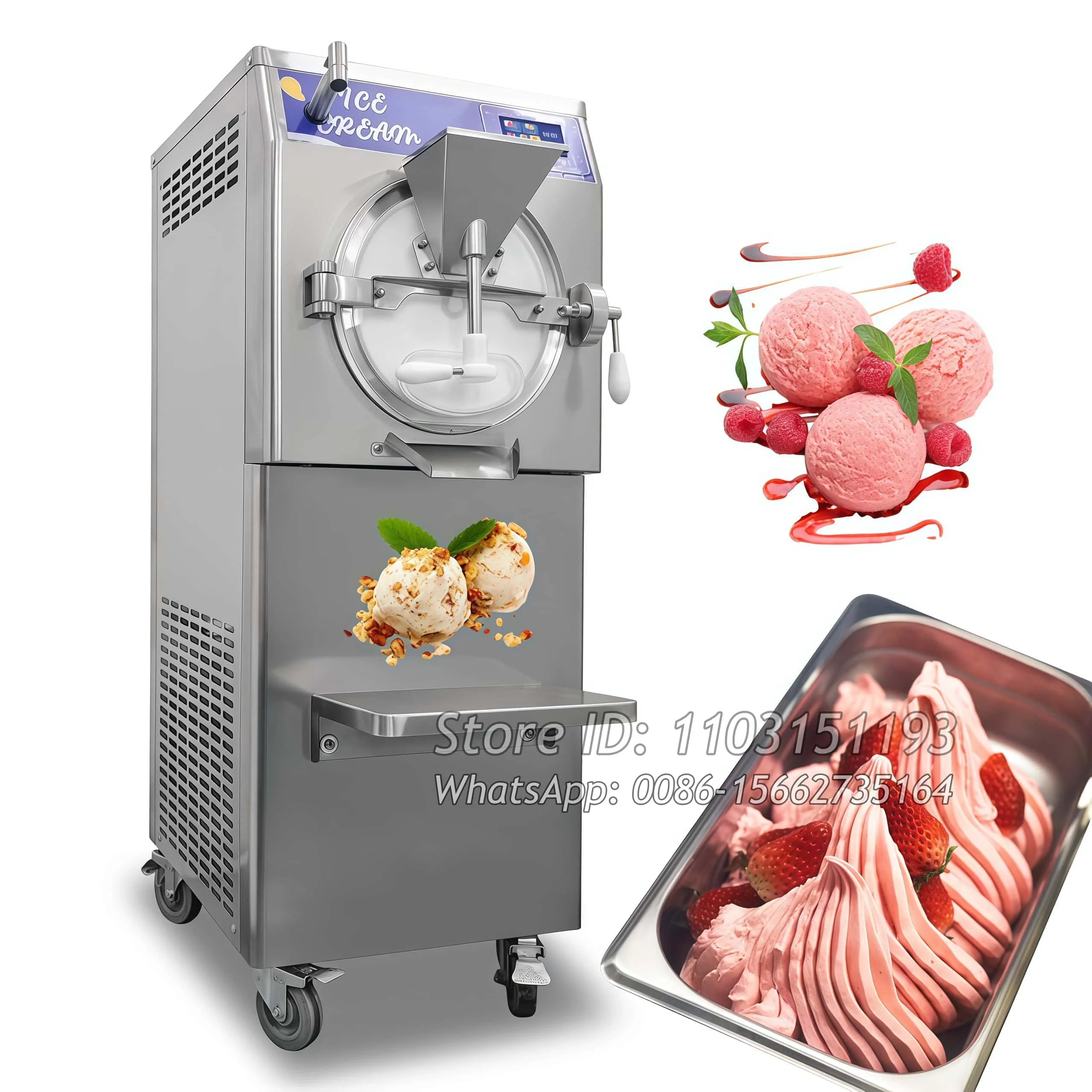 Easy To Operate Italian Gelato Ice Cream American Hard Ice Cream Commercial Ice Cream Machine With 10 Programs