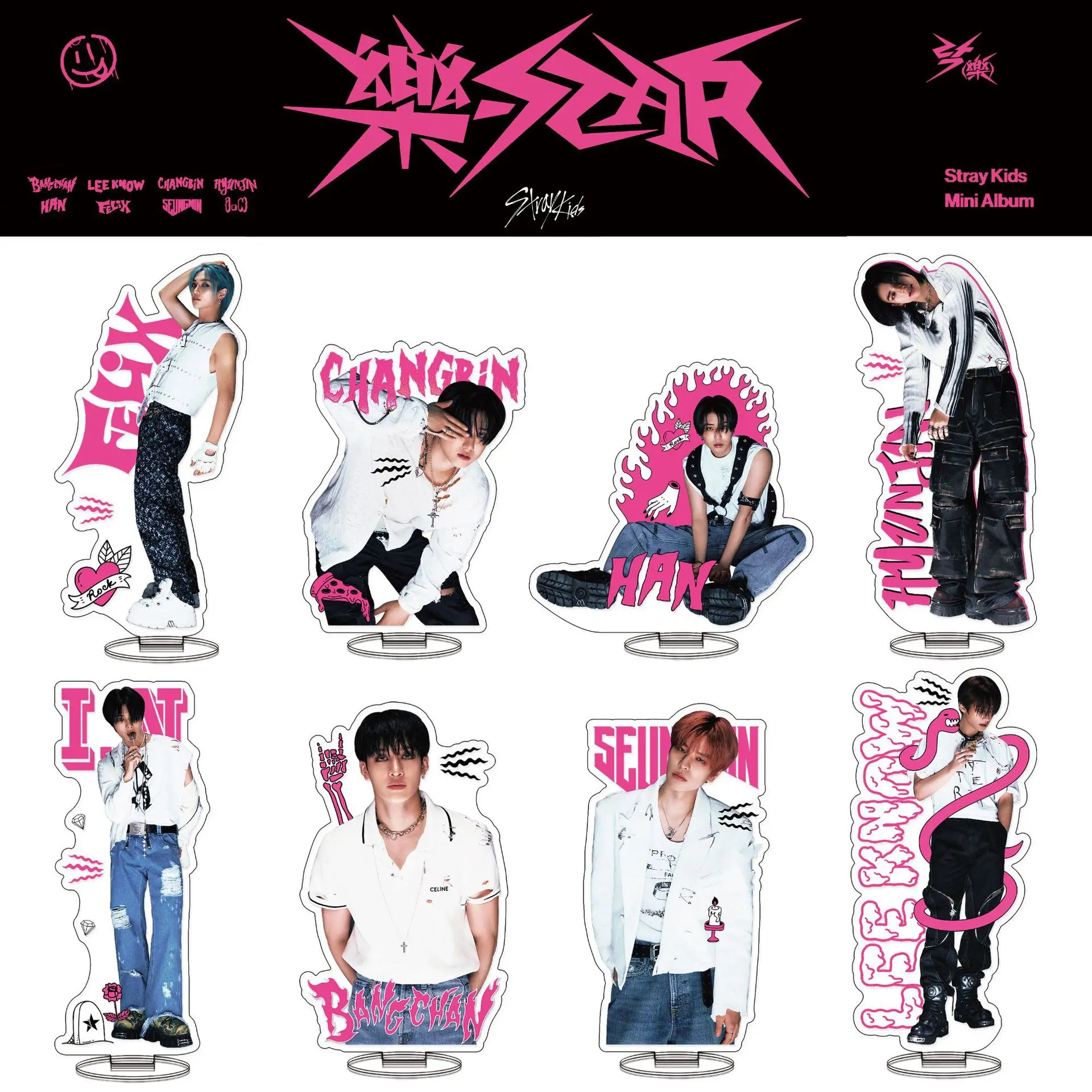 Stay Kids Felix Kpop Idol Boy Group Acrylständer Modellplatte Dekoration Originalität Schreibtischfigur Display Fan Produktzubehör