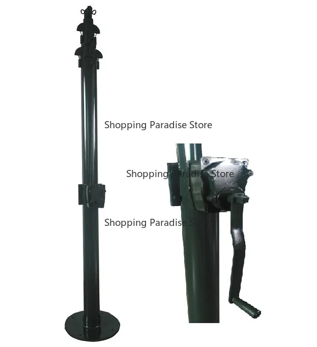 Buy 12 Foot 3 Meters Telescoping Light Mast Stationary Tower with Manual Crank Winch CCTV Camera Pole