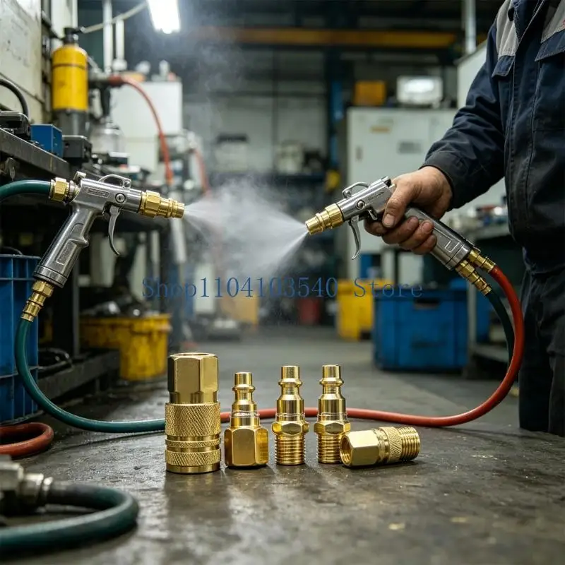 02DC 5Pcs Heavy Duty 1/4inch NPT Thread Pneumatic Quick Connector Replacement For Air Hose Fittings Coupling Compressor