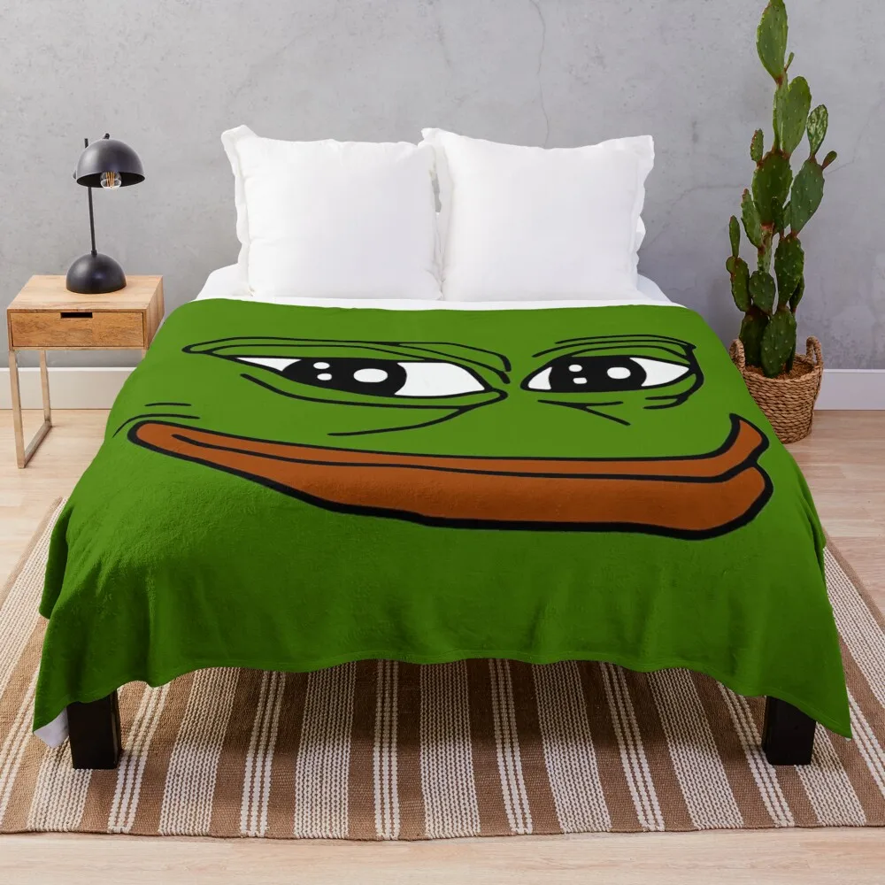 

Pepe The Frog Face Throw Blanket wednesday Luxury Throw Blanket