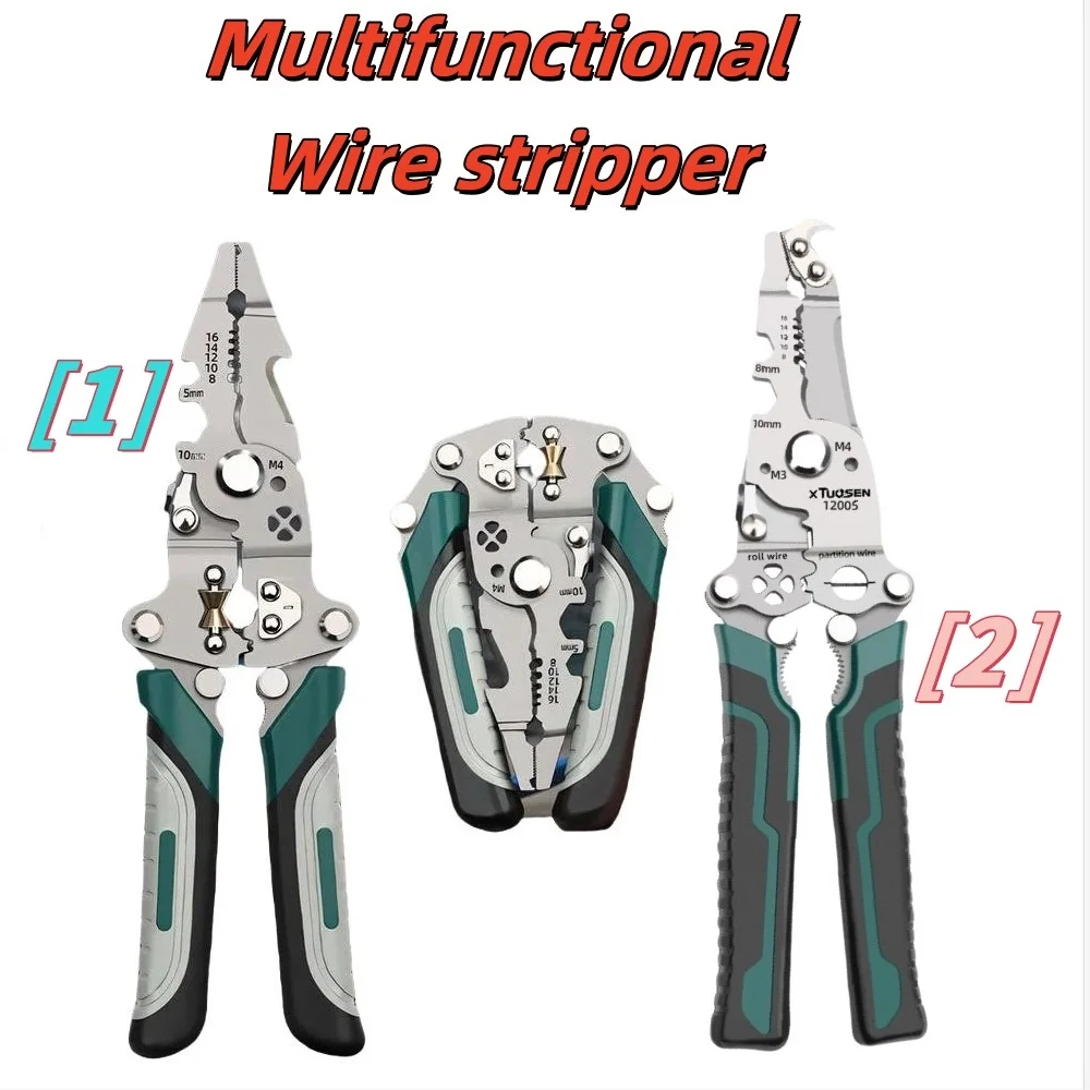 

Multifunctional Foldable Wire Stripper Electrical Pliers Cable Cutter Pliers Crimper For Wire Stripping Shearing Cutting Tools