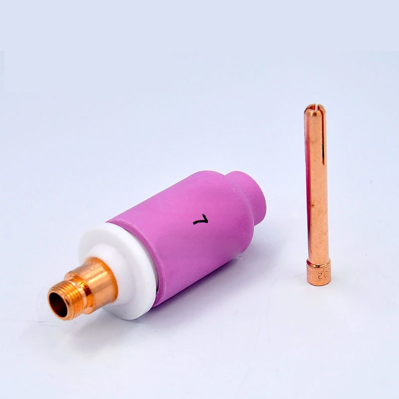 Tig Argon Arc Welding 4Pcs Set Ceramic Nozzle Electrode Holder Wp17/18/26 Medium Belt Mesh Connector Set