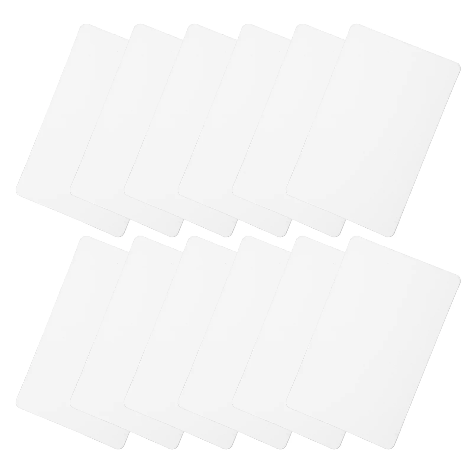 100 Pcs Business Card Greeting Cards Dual-side Tags Plastic White Pvc Unfinished Blank