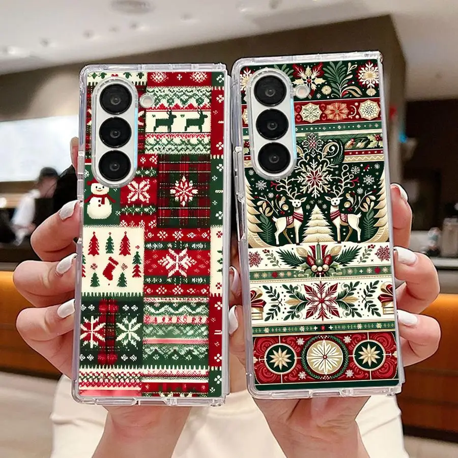 Transparent Soft Phone Cover Case for Samsung Galaxy ZFold3 ZFold6 ZFold5 ZFold4 Z Fold 7 6 5 4 3 ZFold7 Christmas Hot #1