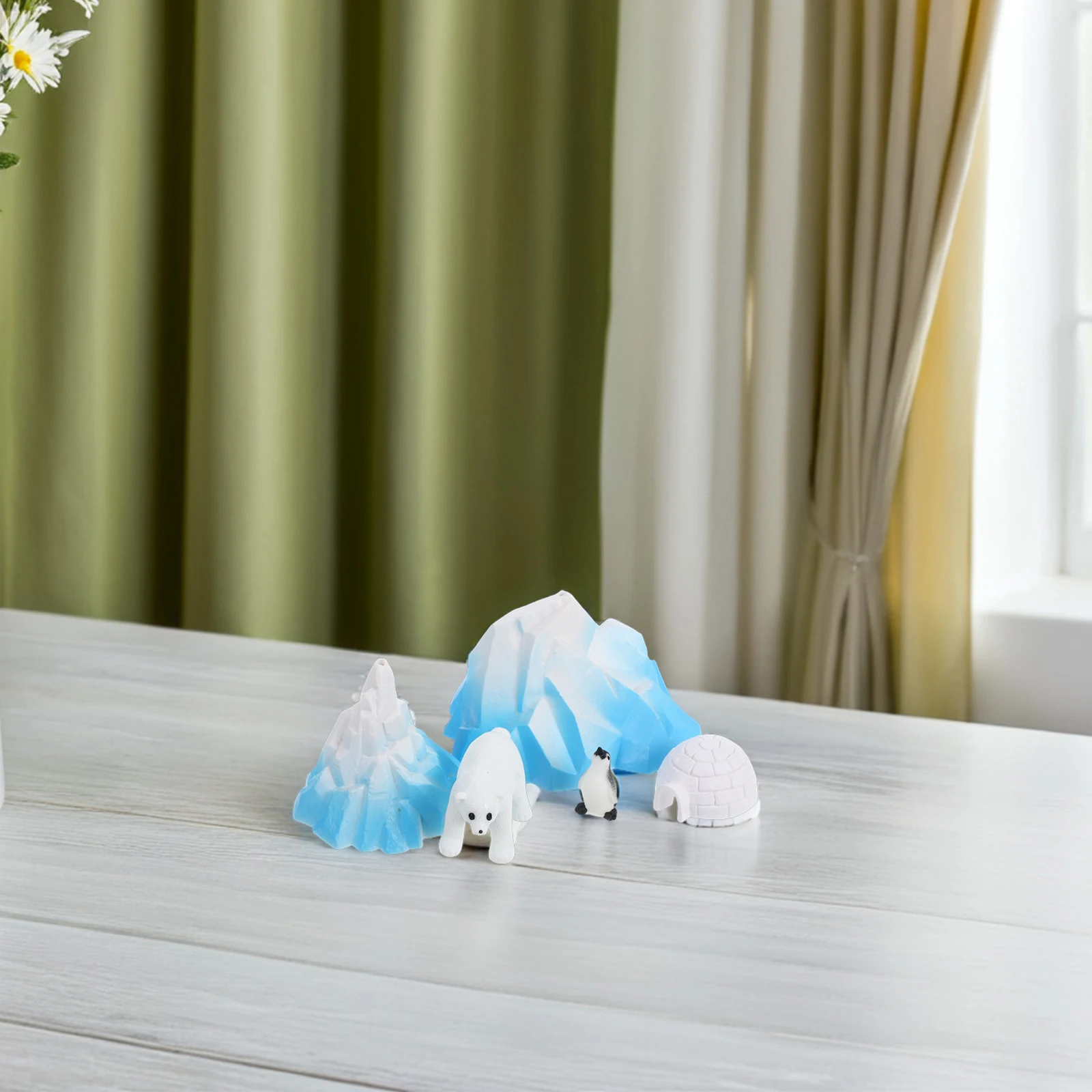

5 pcs 5 Mini Model Penguin Statue Penguin Statue Decor Ornaments PVC Home Office Aquarium Garden Landscape