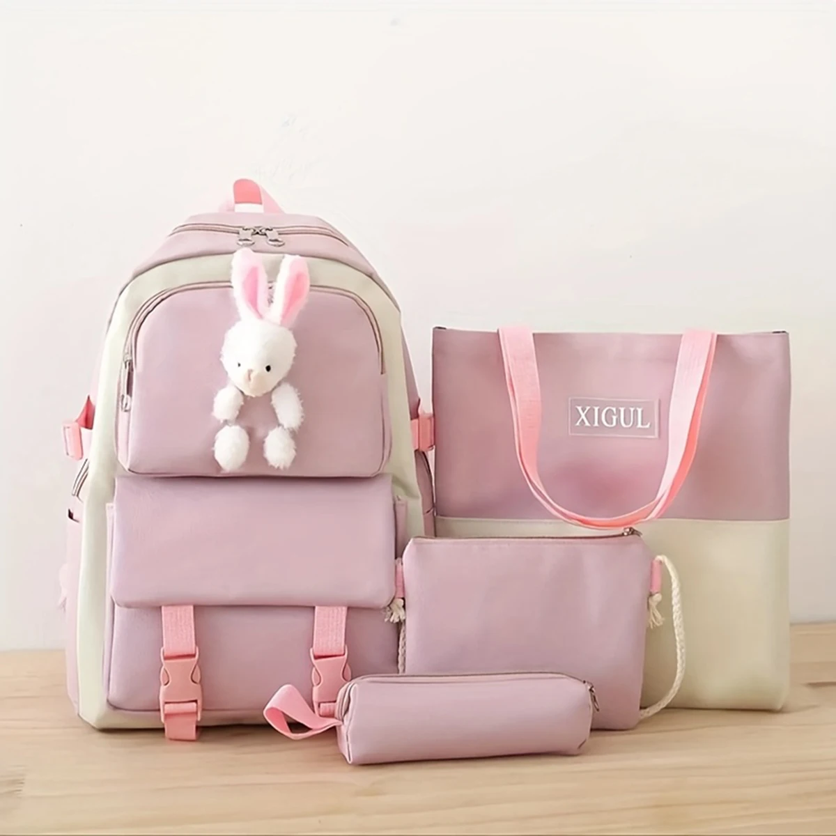 

Fashionable women's backpack, contrasting color design, multi-piece set, exquisite niche women's bag, trendy casual backpack