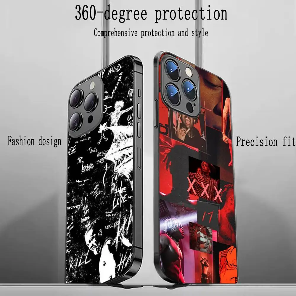 Hot Rapper XXXTentacions Phone Case For iPhone 16 15 14 13 12 11 X XR XS 8 Plus Mini Pro Max Soft black Shockproof Cover