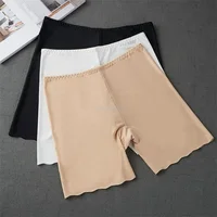 Braga pantalón de protección para mujer, pantalones cortos de cintura alta de verano, ropa interior suave y cómoda, Boxers transpirables sin costuras, pantalones cortos elásticos para mujer