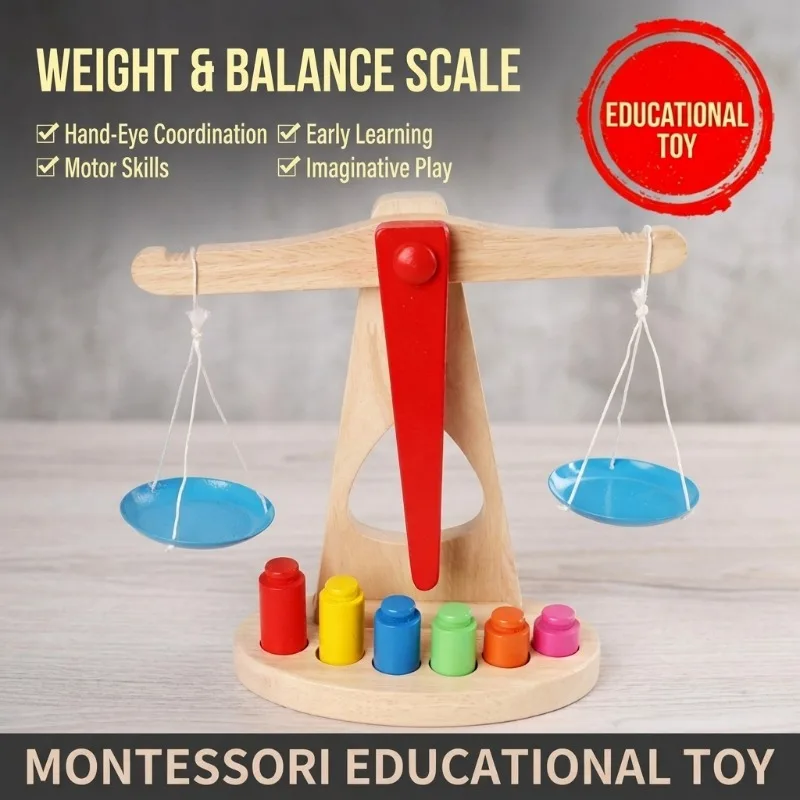 

Montessori Manipulatives Sensory Weight Balance Early Education Toy for Kids Preschool Children Intellectual Development