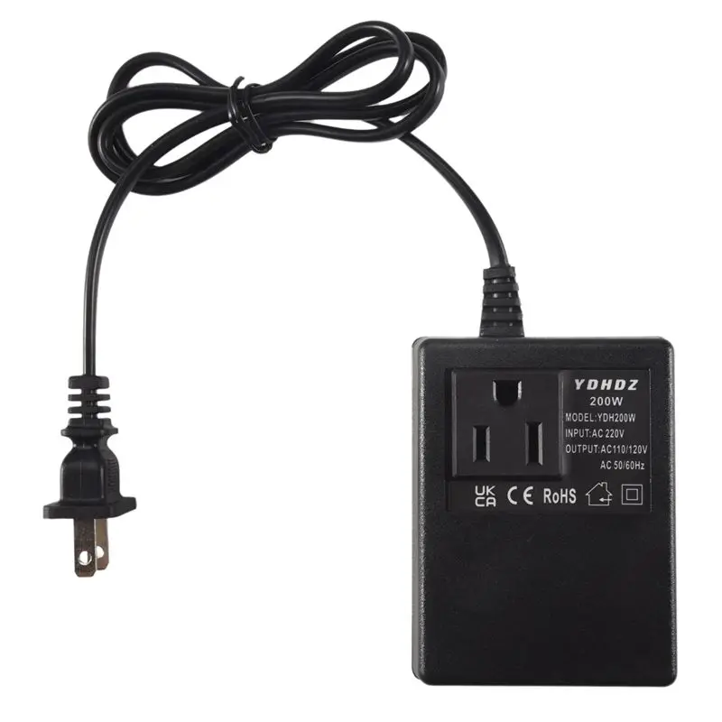 A33T-1 PCS 200W Voltage Converter Transformer 220V To 110V Step Down Travel Voltage Transformer Converter US Plug