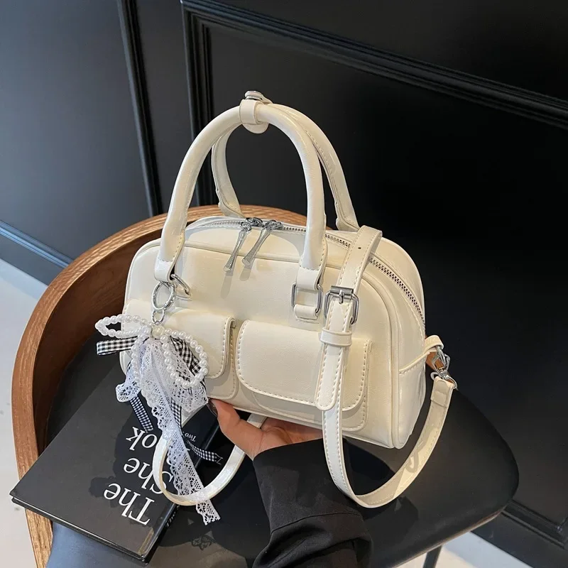 الكورية نمط المتخصصة تصميم سعة كبيرة صيف 2025 بوسطن حقيبة يد نسائية حقيبة البولينج حقيبة كتف محمولة متعددة الاستخدامات بوليست