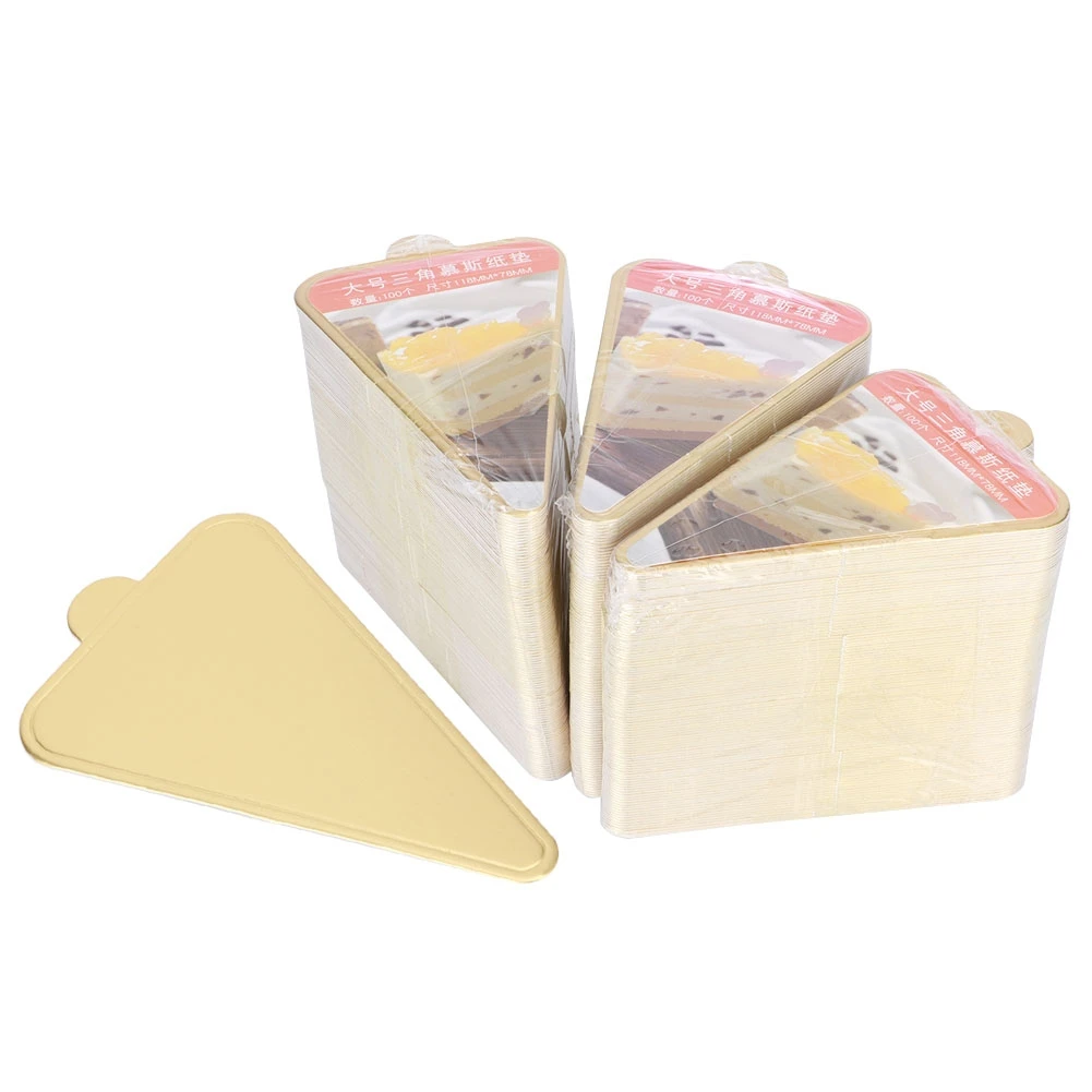 300pcs Triangular Mousse Cake Boards Cupcake Base Dessert Display Tray Cardboard Decoration Tools