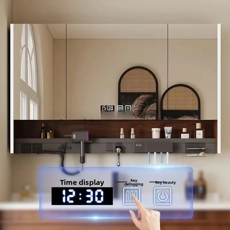 b4+ Smart Bathroom Freestanding Mirror Cabinet Wall-Mounted Multifunctional Storage Defogging Bathroom Mirror Box