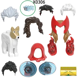 The Action Figures Shield Dog Weapons Pants Hair Parts Model Blocks MOC Bricks Set Gifts Toys For Children X0306