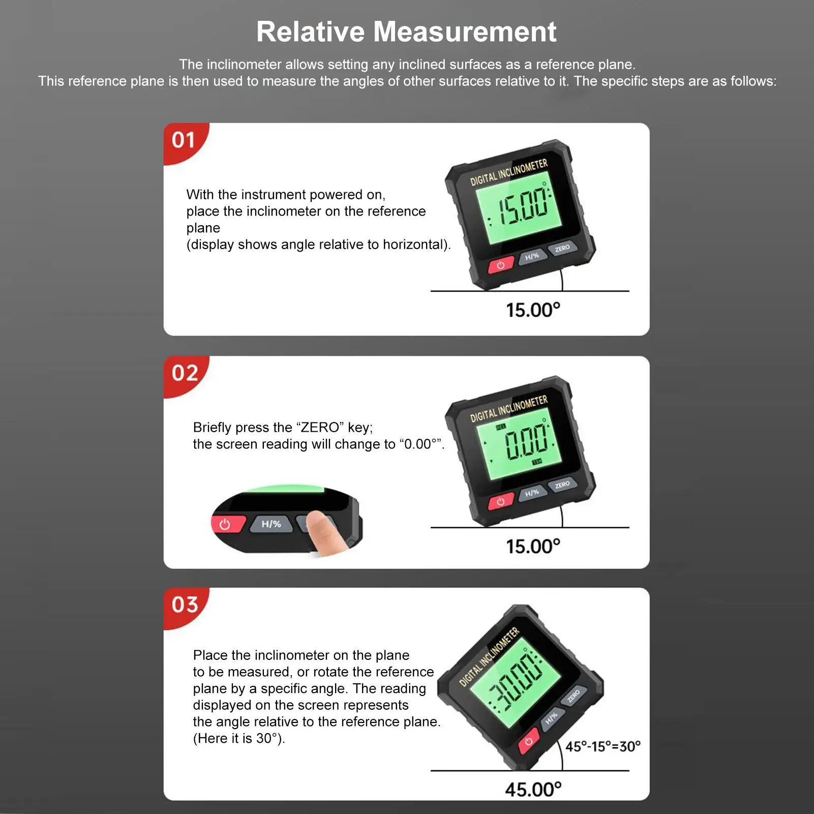 Digital Level With Backlight 4-Side Magnetic Level Box Angle Finder Tool For Woodworking Golf Home Renovation Door Installation