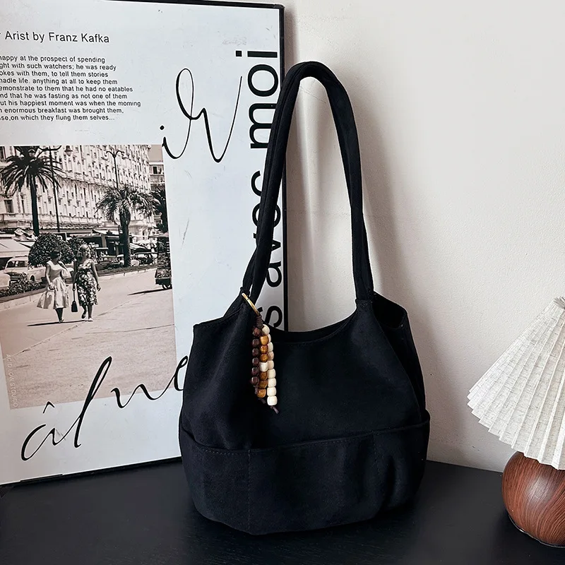 2025 Autumn Winter Solid Color Tote Bag, Spacious Shoulder Purse for Women, Versatile Commuter Crossbody, Chic Day to Night Bag