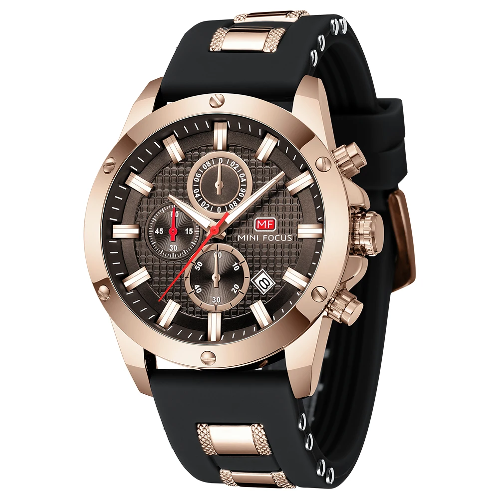 

Top Ranking MINI FOCUS MF0089G Fashion Sports Watch Silicone Strap Waterproof Luminous Hands Men Luxury Quartz Watches