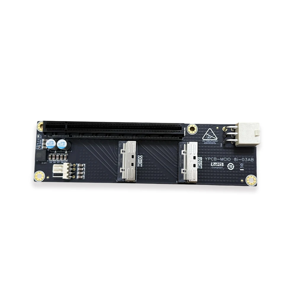 MCIO To PCIe Adapter Card PCIe X16 Supports PCI-e 5.0 / 4.0 / 3.0 Brand New Backplane