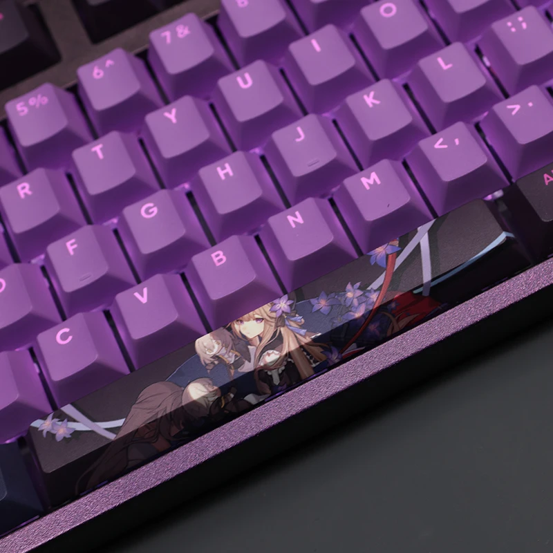 Imagem -03 - Anime Gaming Keycaps Grupo 108 Chaves Definir Honkai Star Rail Herói Pbt Dye Subbed Keycaps Retroiluminados Ansi 61 87 104 108 Layout