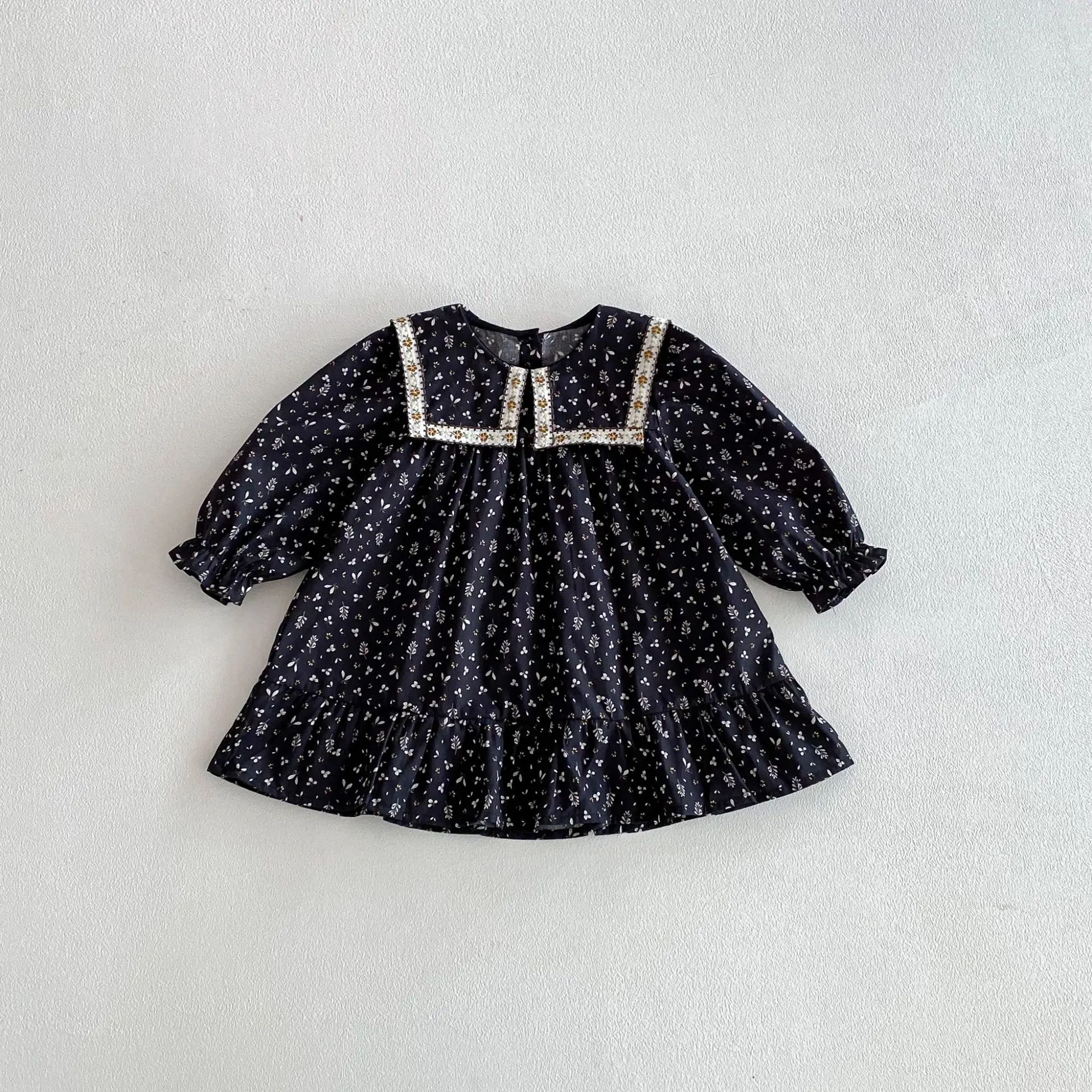 

Детское платье, новинка 2025, весенние милые платья принцессы с длинными рукавами и цветочным принтом для девочек