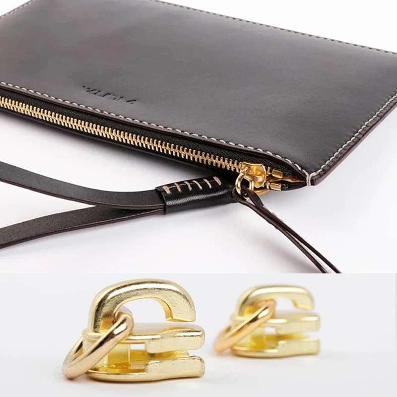 NEW (2set/pack) 25cm #3/#5 YKK Metal Zipper Copper Teeth&Nylon Cloth With D Ring for DIY Leather Craft Accessories Japan/HK Made