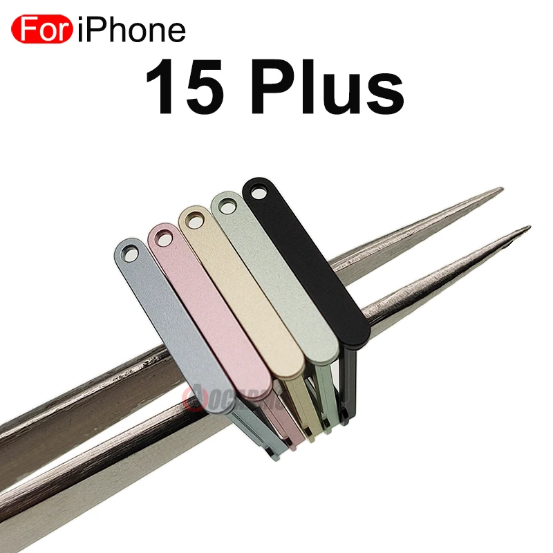 1Pcs/Lot For iPhone 15 Plus 15P SIM Card Slot Tray Holder Drawer Single Dual Black Green Blue Pink Yellow Replacement Part