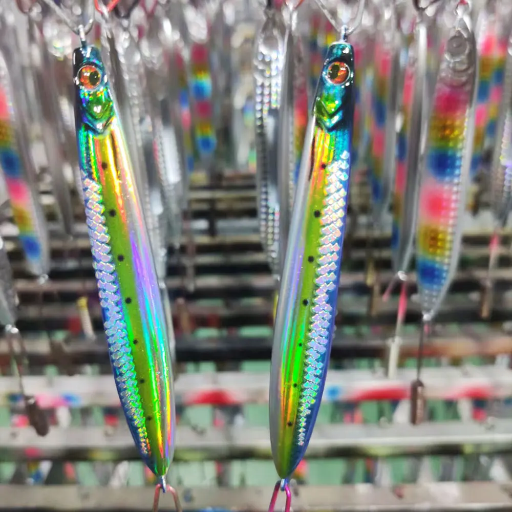 AS Fast Jig-Leurre de pêche UV Glow Jig, impression 3D, pêche à la ligne rapide, appât dur en métal coulant, 40g, 60g, 80g, 100g