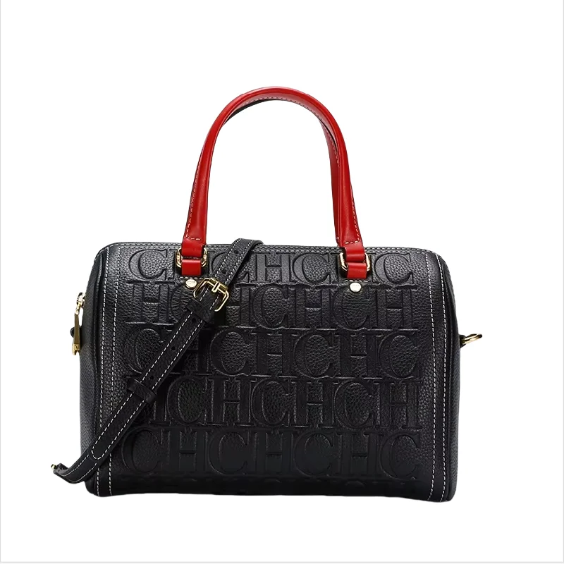 

CH Ladies Large Capacity Handbag Pure Colour Simple Design Ladies Shoulder Classic Letter Printing Design Ladies Crossbody Bag