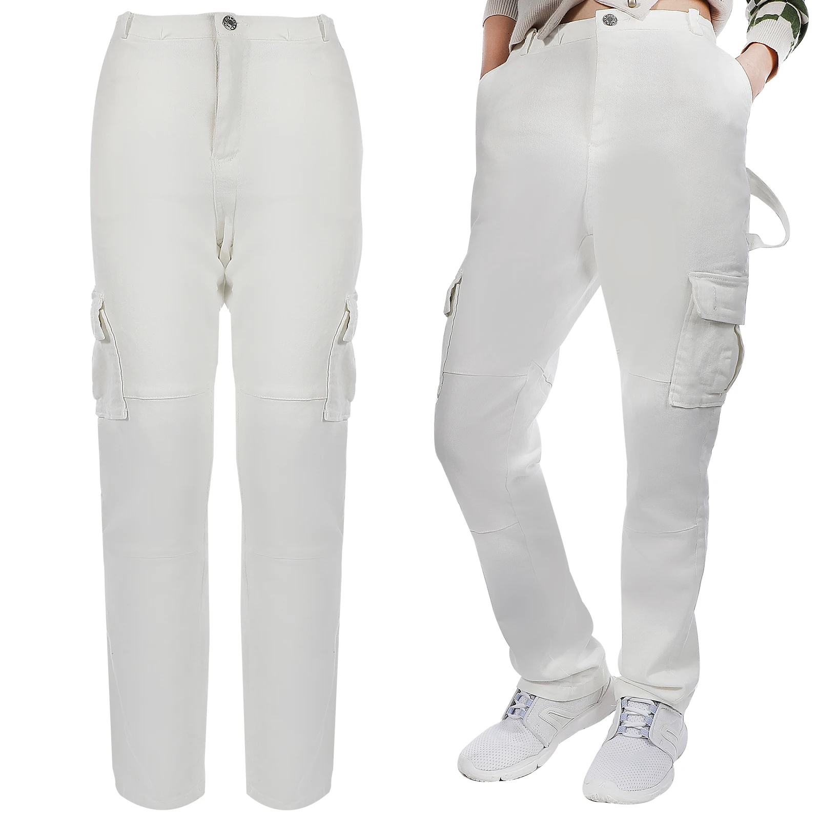 

Multi Pocket High Waisted Cargo Pants Women Baggy Trousers for Work Daily Wear Travel Vacations Sports Parties