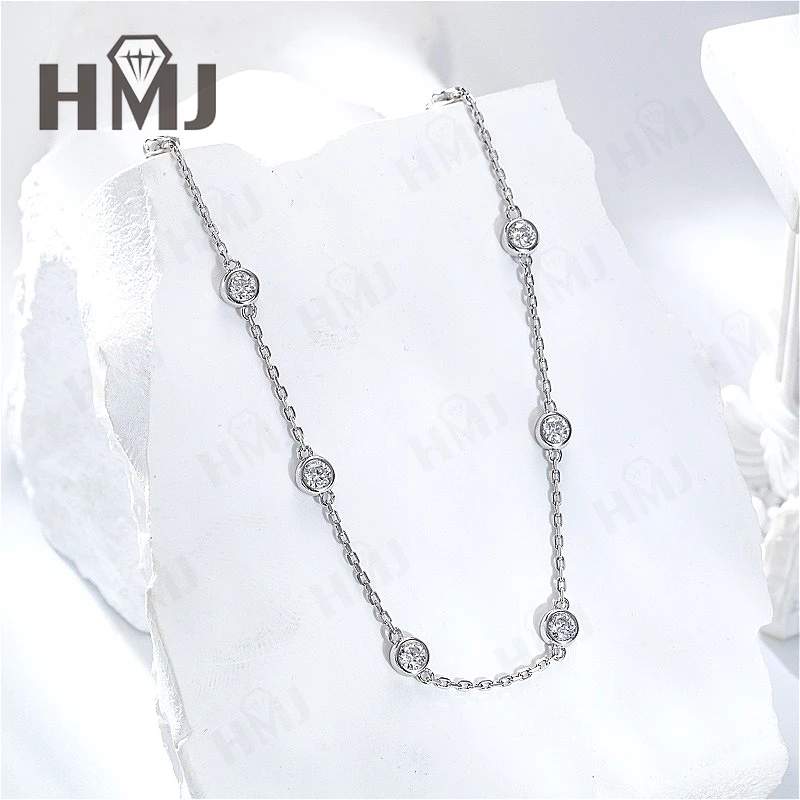 Armband 4mm Moissanit Diamant Rundschliff Schwarze Farbe 925 Sterling Silber Jubiläumsgeschenk Tägliches Tragen Hypoallergene Anhänger – Detail 14