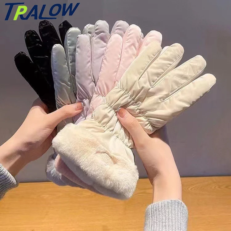 

TRALOW Winter Ski Gloves Women,Windproof Waterproof with Warm Touchscreen Thermal Lining Anti-Slip for Snowing Running Driving