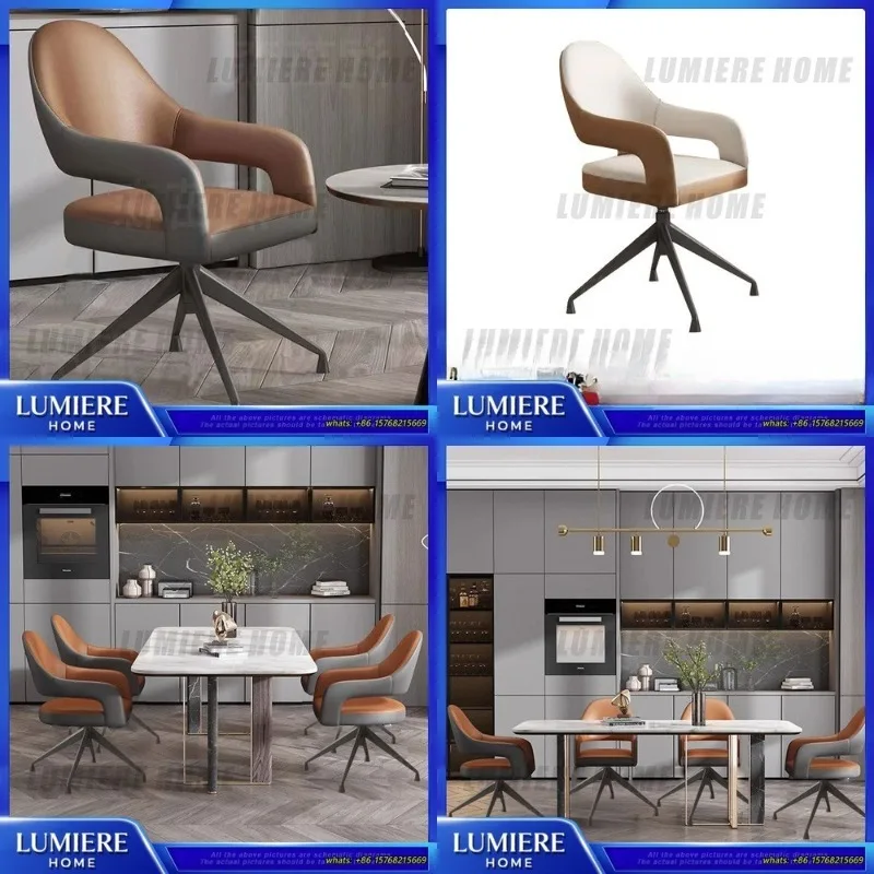 

Coffee Chair Dining Room Chair with Armrests Back Support Foldable Kitchen Chair Adjustable Height Stackable